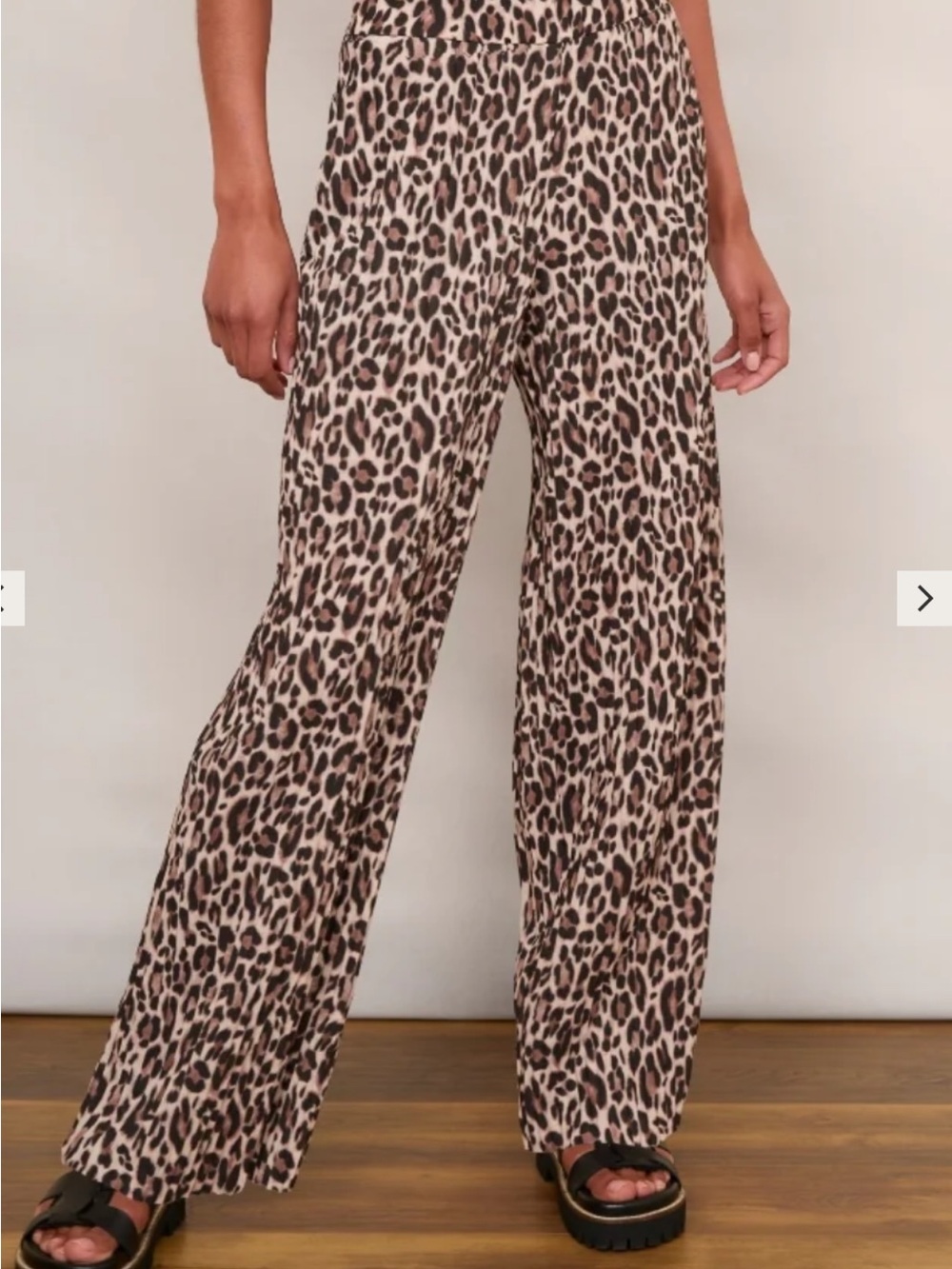 Leopard Print Wide Leg Pants -Excellent condition